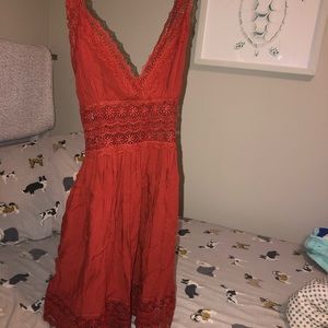 rust orange sun dress